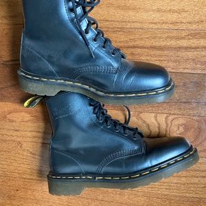 Metallic Grey Blue Dr Martens 1460 Boots - Made in England